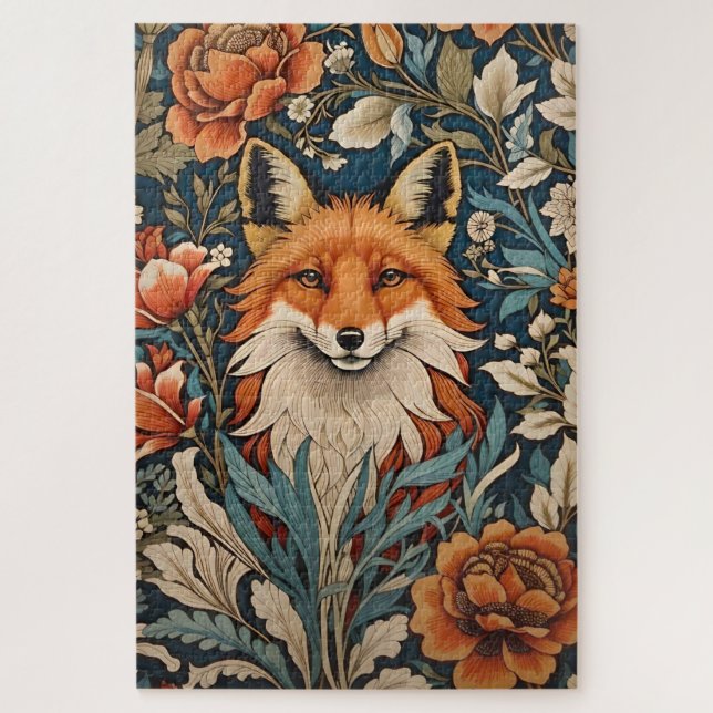 Puzzle El elegante Fox William Morris inspiró la floral (Vertical)