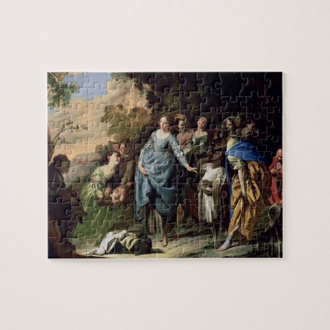 Puzzle El encontrar de Moses, c.1650-56 (aceite en lona) (Horizontal)