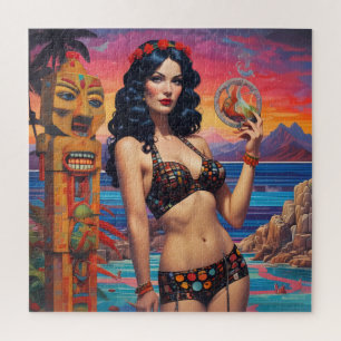 Puzzle El ensueño de la playa Tiki Dream - Arte de Ken Ga