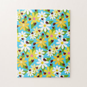 Puzzle El escarabajo Red Ladybug Insect Lover Black Heart