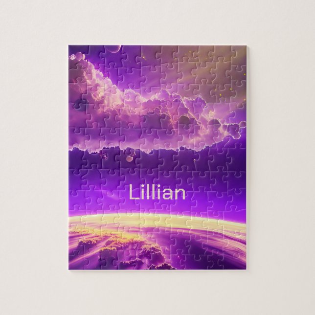 Puzzle El espacio exterior asombroso de la magia púrpura  (Vertical)