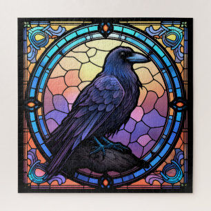 Puzzle El Espantador Vidrio Manchado Raven
