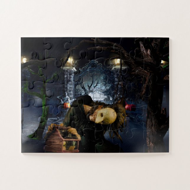 Puzzle El espeluznante bosque de Halloween de SlipperyJoe (Horizontal)