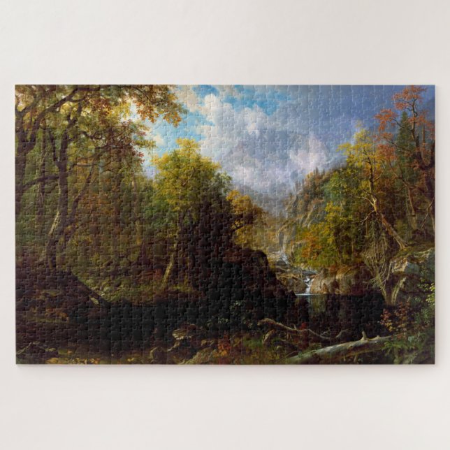 Puzzle El estanque esmeralda, Albert Bierstadt (Horizontal)