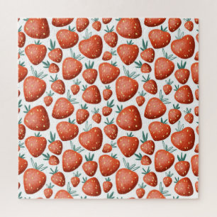 Puzzle El fondo blanco de las fresas rojas es impecable