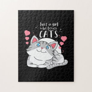 Puzzle El gato ama solo a un Chica que ama al gato