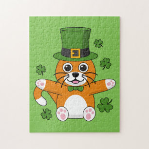 Puzzle El gato del día de San Patricio con el Personaliza