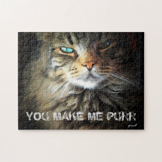 Puzzle El gato dice usted hace que ronronea (Horizontal)