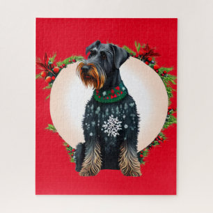Puzzle El gigante de los navidades Schnauzer en el rompec