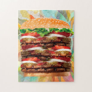 Puzzle El Gigante Gracioso Hamburger Jigsaw Se Desvanece 