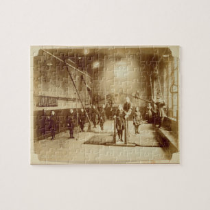 Puzzle El gimnasio del chica en la institución sorda y