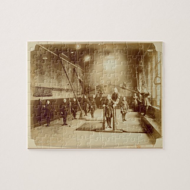 Puzzle El gimnasio del chica en la institución sorda y (Horizontal)