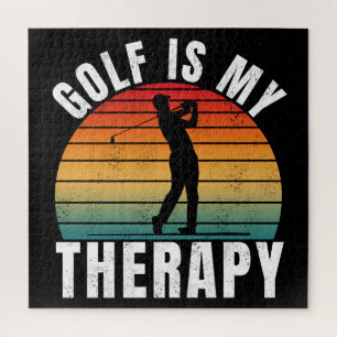 Puzzle El golf es mi terapia Tipografía Vintage Divertida