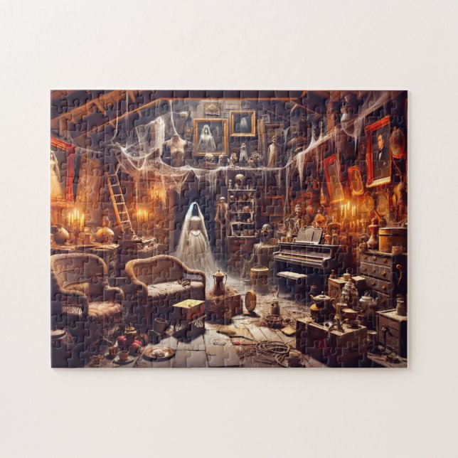 Puzzle El gótico y macabro ático ático de Ghostly Bride (Horizontal)