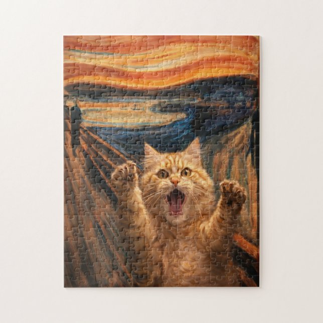 Puzzle El Grito Arte de Parodia del Gato                  (Vertical)