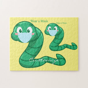 Puzzle El gusano verde kawaii Thunder_Cove