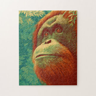 Puzzle El habitante del bosque - Orangután, arte japonés