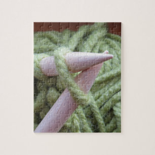 Puzzle El hacer punto con hilado verde