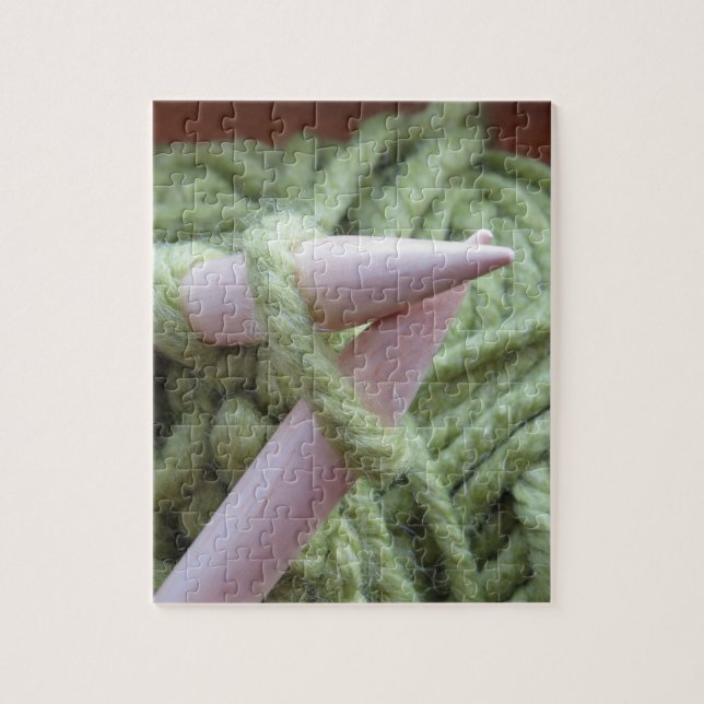 Puzzle El hacer punto con hilado verde (Vertical)