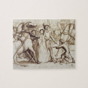 Puzzle El hombre ciego, 1853 (pluma, tinta, lavado y