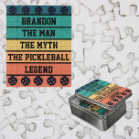 Puzzle El hombre el mito el texto del Personalizado de la<br><div class="desc">Presentando "El hombre el mito, el Personalizado de la leyenda del baloncesto Textos rompecabezas" - un regalo ideal para cualquier entusiasta del pickleball en varias ocasiones especiales. Este diseño de tipografía muestra la ingeniosa cita "El hombre el mito la leyenda de las pelotas", hecha a la medida de cada leyenda...</div>