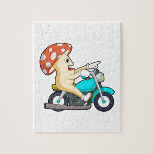 Puzzle El hongo como ciclista con motocicleta