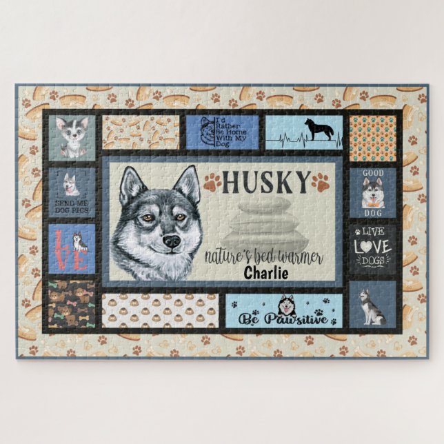 Puzzle El Husky Propietario Siberiano Lover Funny Keepsak (Horizontal)