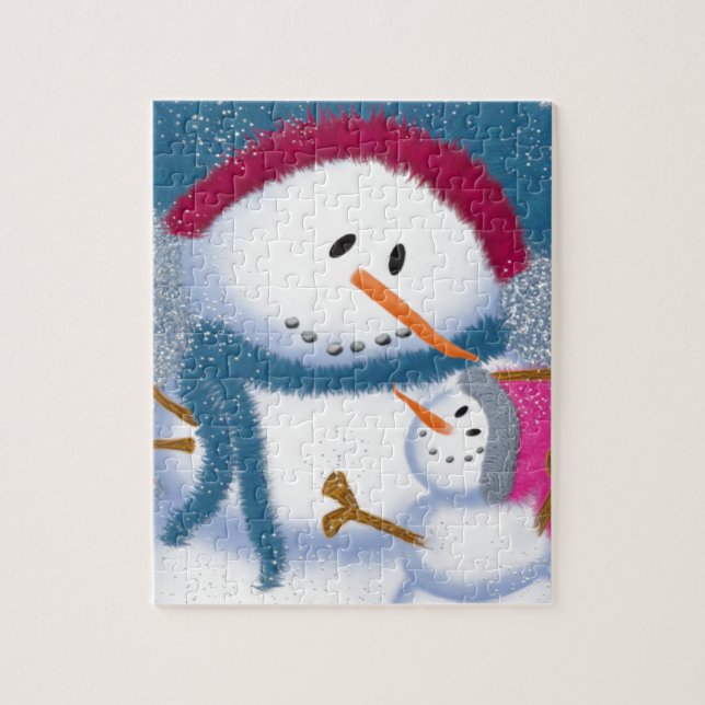 Puzzle El Ilustracion SnowMomma Y SnowGirl (Vertical)