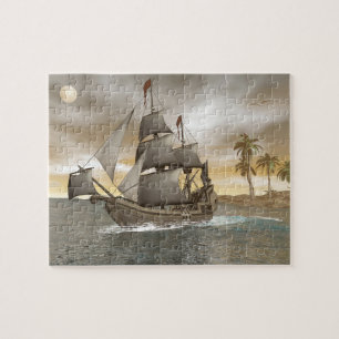Puzzle El irse del barco pirata - 3D render.j