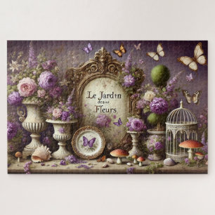 Puzzle El Jardín de las Flores Mariposa Floral Vintage