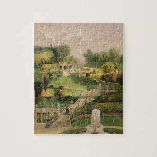 Puzzle El jardín en el lado de la colina, castillo Combe