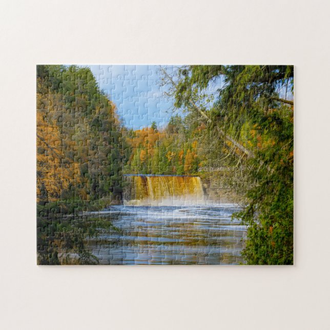 Puzzle El jigsaw de Tahquamenon cae en Michigan. (Horizontal)