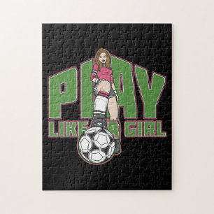 Puzzle El juego tiene gusto de un fútbol del chica