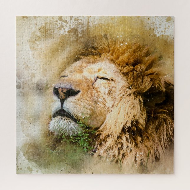 Puzzle El león es el rey de los animales (Vertical)