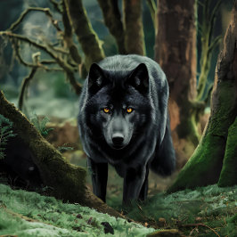 Puzzle El lobo negro emerge de los bosques