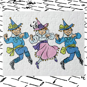 Puzzle El mago de Oz vintage, adorables Munchkins bailari
