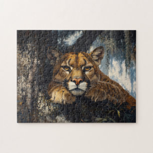 Puzzle El majestuoso Cougar en la selva