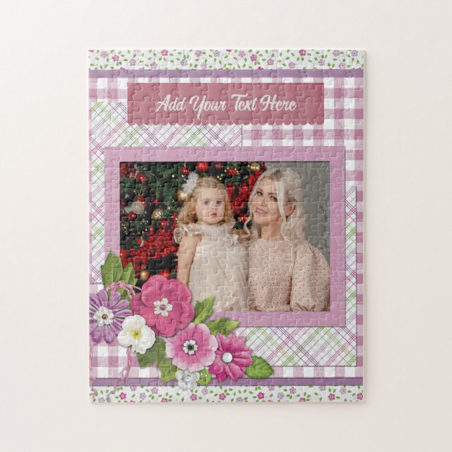 Puzzle El marco de imagen personalizado con texto Persona (Vertical)