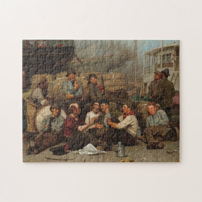 Puzzle El mediodía de los obreros portuarios (Horizontal)