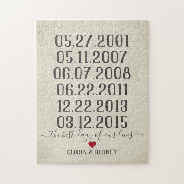 Puzzle El mejor día de nuestras vidas fechas especiales v (Vertical)