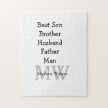 Puzzle El mejor hombre hijo marido papá cita el texto del<br><div class="desc">diseño</div>