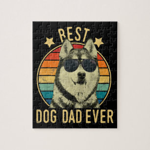 Puzzle El mejor padre del perro. Regalo para papá husky