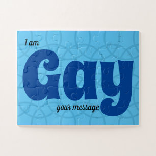 Puzzle El mensaje azul del mensaje simple Personalizado d