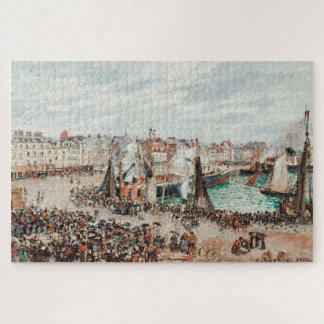 Puzzle El mercado de pescado, Dieppe; Tiempo gris, Mañana