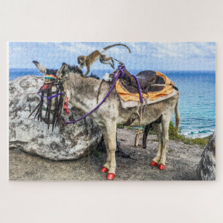 Puzzle El mono en el burro - sólo en Saint Kitts