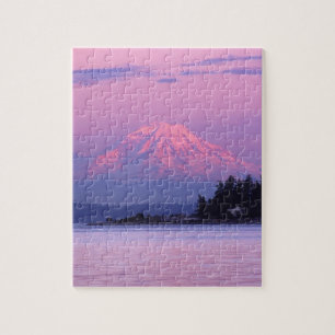 Puzzle El Monte Rainier en la puesta del sol, estado de