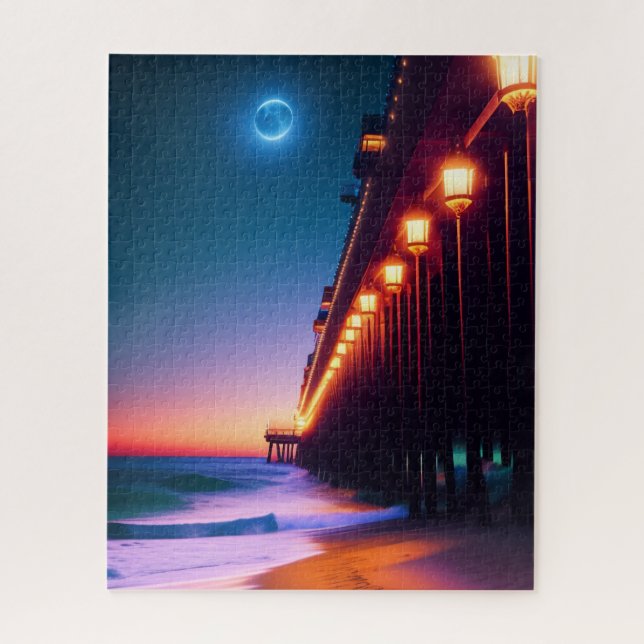 Puzzle El muelle iluminado por la luna (Vertical)