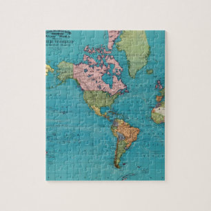 Puzzle El mundo, la proyección de los comerciantes