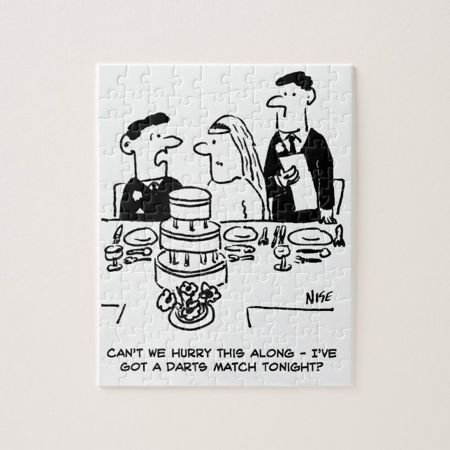 Puzzle El novio de la recepción de bodas tiene un juego d (Vertical)