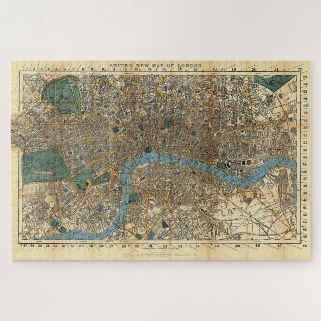 Puzzle El nuevo mapa de Londres de 1860 de Smith (Horizontal)